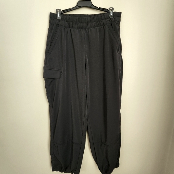Judy Blue Pants - Athleta Black Cargo Jogger Pants Black  Elastic draw string Leg Cuffs Size S